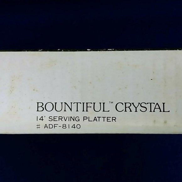 Serving Platter WP&G Bountiful Frosted Crystal Fruit Design 14" Vintage Platter - Picture 9 of 10